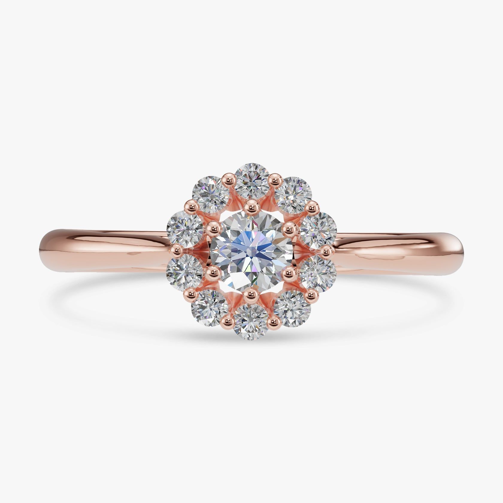 Halo Floral Cluster Laboratory Grown Diamond Ring